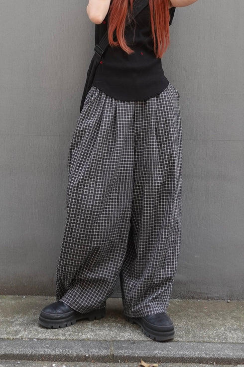 チェックボリュームラフパンツ